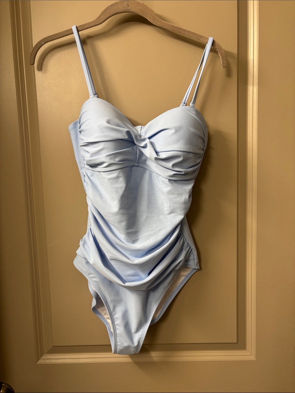 RELLECIGA Light Blue Draped One-Piece Swimsuit